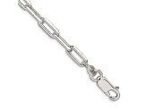 Sterling Silver 4.25mm Elongated Open Link Chain Bracelet