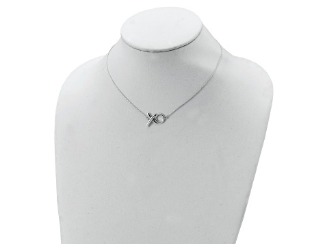 Sterling Silver Polished XO with 2-inch Extension Necklace