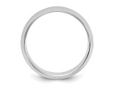 Rhodium Over Sterling Silver 8mm Half-Round Band