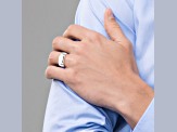 Rhodium Over Sterling Silver 8mm Half-Round Band