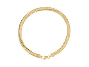18K Yellow Gold Plated Polished Herringbone Anklet