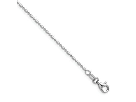 Platinum 950 Over Sterling Silver Palline 16 Inch with 2 Inch Extension Chain Necklace