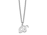 Rhodium Over Sterling Silver Letter B  Initial Necklace