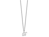 Rhodium Over Sterling Silver Letter B  Initial Necklace