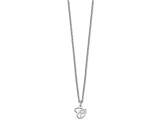 Rhodium Over Sterling Silver Letter C Initial Necklace