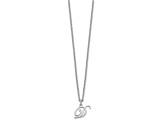 Rhodium Over Sterling Silver Letter D  Initial Necklace