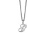 Rhodium Over Sterling Silver Letter G Initial Necklace