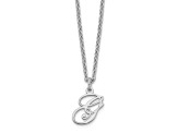 Rhodium Over Sterling Silver Letter G Initial Necklace