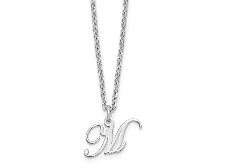 Sterling Silver Monogram Necklace-Long and Short Chain