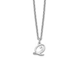Rhodium Over Sterling Silver Letter Q Initial Necklace