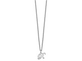 Rhodium Over Sterling Silver Letter R  Initial Necklace