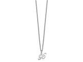 Rhodium Over Sterling Silver Letter X Initial Necklace