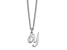 Rhodium Over Sterling Silver Letter Y Initial Necklace