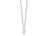 Rhodium Over Sterling Silver Letter Z  Initial Necklace