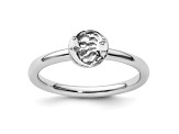 Sterling Silver Stackable Expressions Rhodium Sun/Moon Ring