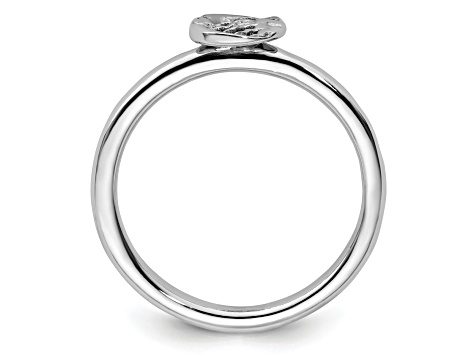 Sterling Silver Stackable Expressions Rhodium Sun/Moon Ring