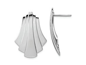 Rhodium Over Sterling Silver Polished Fancy Post Earrings