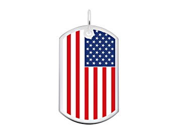 Picture of Silver Dog Tag USA Flag Charm
