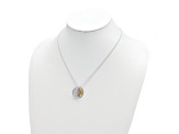 Sterling Silver and Gold-tone Polished Sun and Moon Necklace
