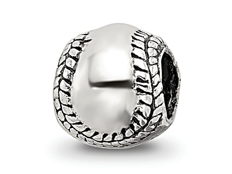 Sterling Silver Softball Bead