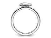 Sterling Silver Stackable Expressions Rhodium Heart Ring