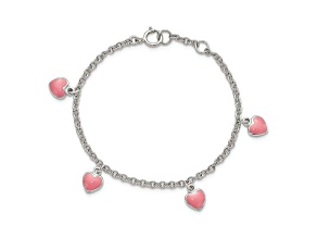Sterling Silver Children's Enameled Ladybug Bracelet, Children's Bracelets, Jewelry & Watches