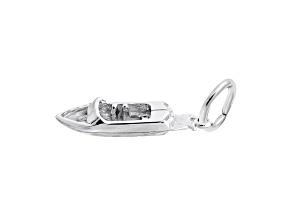 Silver Wakesurf Boat Charm