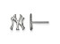 Rhodium Over Sterling Silver MLB LogoArt New York Yankees N-Y Post Earrings