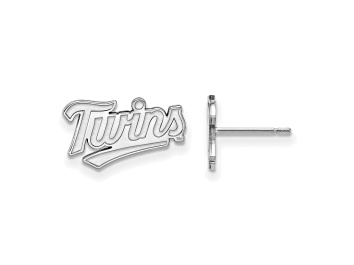 Picture of Rhodium Over Sterling Silver MLB LogoArt Minnesota Twins T-C Post Earrings