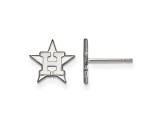 Rhodium Over Sterling Silver MLB LogoArt Houston Astros Post Earrings