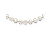 Rhodium Over Sterling Silver 5-6mm FWC Pearl with 2-inch Extensions Kids Necklace