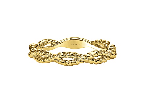 Rope Twist Stacking Ring in 18k Yellow Gold over Sterling Silver