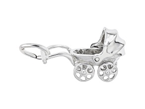 Silver Baby Carriage Charm