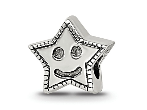 Sterling Silver Smiley Star Bead