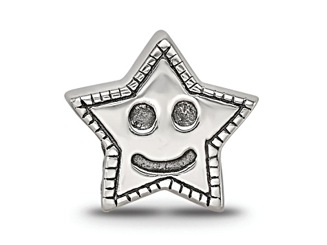 Sterling Silver Smiley Star Bead