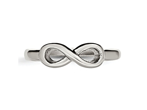 Stainless Steel Polished Infinity Symbol Ring