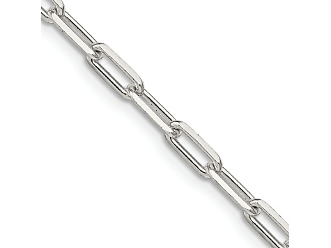Sterling Silver 3.25mm Elongated Open Link Chain Necklace
