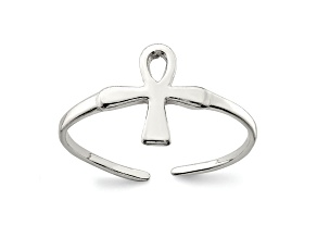 Sterling Silver Ankh Egyptian Cross Toe Ring