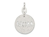 Sterling Silver Polished Circle Mom Charm