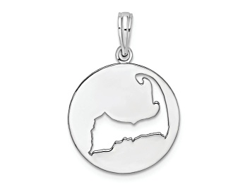 Picture of Rhodium Over Sterling Silver Polished Cape Cod Cut-out Pendant