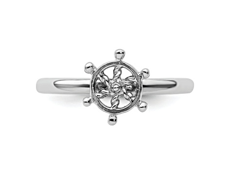 Sterling Silver Stackable Expressions Ship's Wheel Ring Sterling Silver Stackable Expressions Ship's Wheel Ring