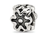 Sterling Silver Antiqued Flower Bead