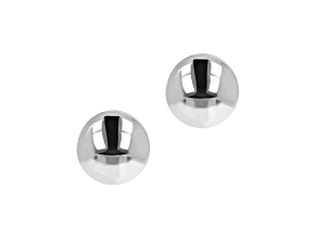 Sterling Silver Shiny Semi-Round 14mm Stud Earrings with Secure Click Backs
