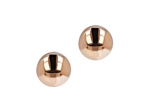18K Rose Gold Over Sterling Silver Shiny Semi-Round 14mm Stud Earrings with Secure Click Backs