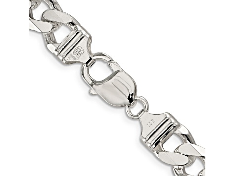 Sterling Silver 10.5mm Pavé Curb Chain