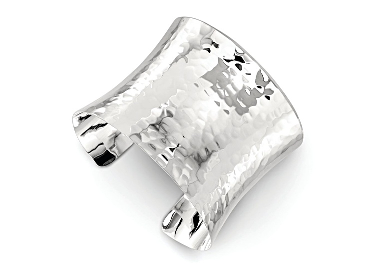Sterling Silver 49.5mm Hammered Cuff Bracelet - 1308BA | JTV