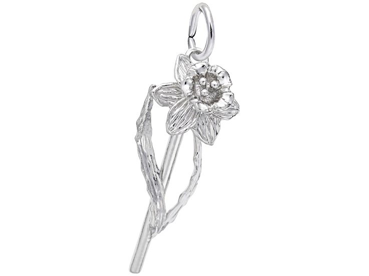 Silver Daffodil Charm