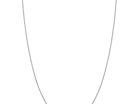 Rhodium Over Sterling Silver 1mm 8 Sided Diamond-cut Cable Chain Necklace