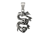 Sterling Silver Antiqued and Textured Dragon Pendant