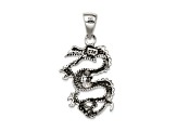 Sterling Silver Antiqued and Textured Dragon Pendant